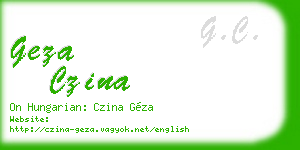 geza czina business card